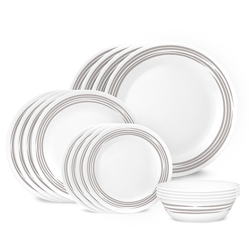 Brushed Silver 16pc Dinnerware Set