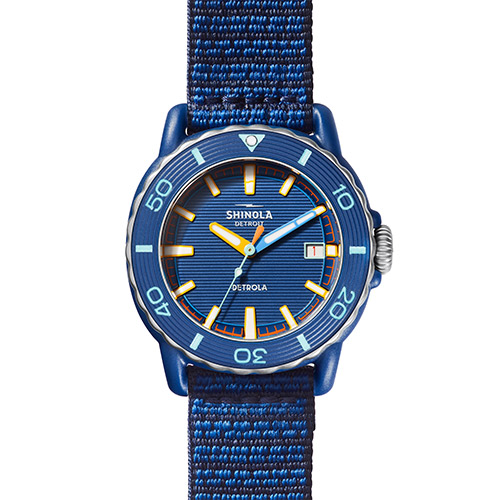 Unisex Sea Creatures Detrola Sea Blue Woven Strap Watch, Blue Dial