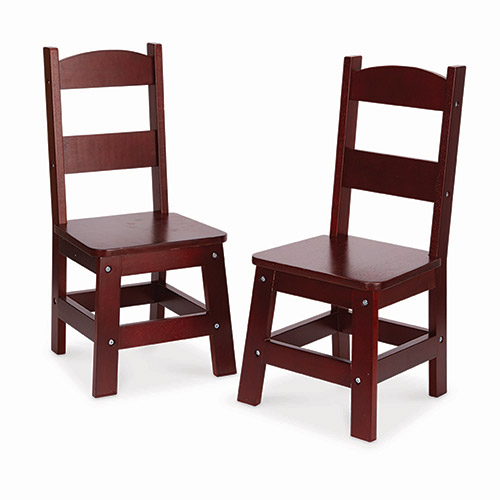 Wooden Chair Pair, Espresso - Ages 3-8 Years