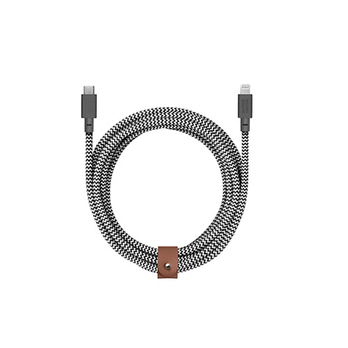 Belt Cable XL, USB-C to Apple Lightning, Zebra