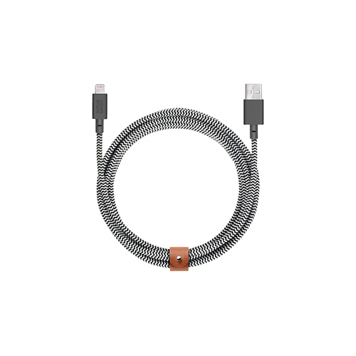 Belt Cable XL, USB-A to Apple Lightning, Zebra
