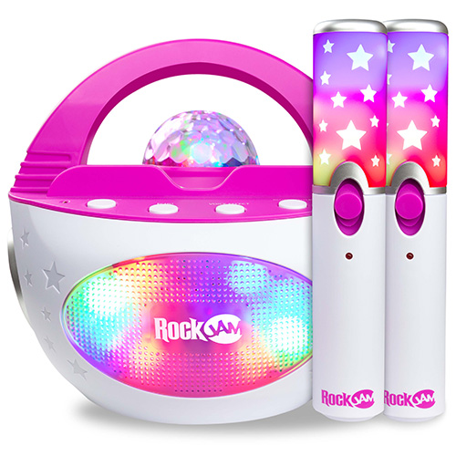 K-POP DUO Portable Karaoke Machine w/ Two Wireless Microphones, Pink