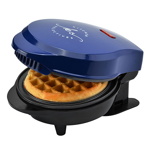 Mini Electric Waffle Maker, Cobalt Blue